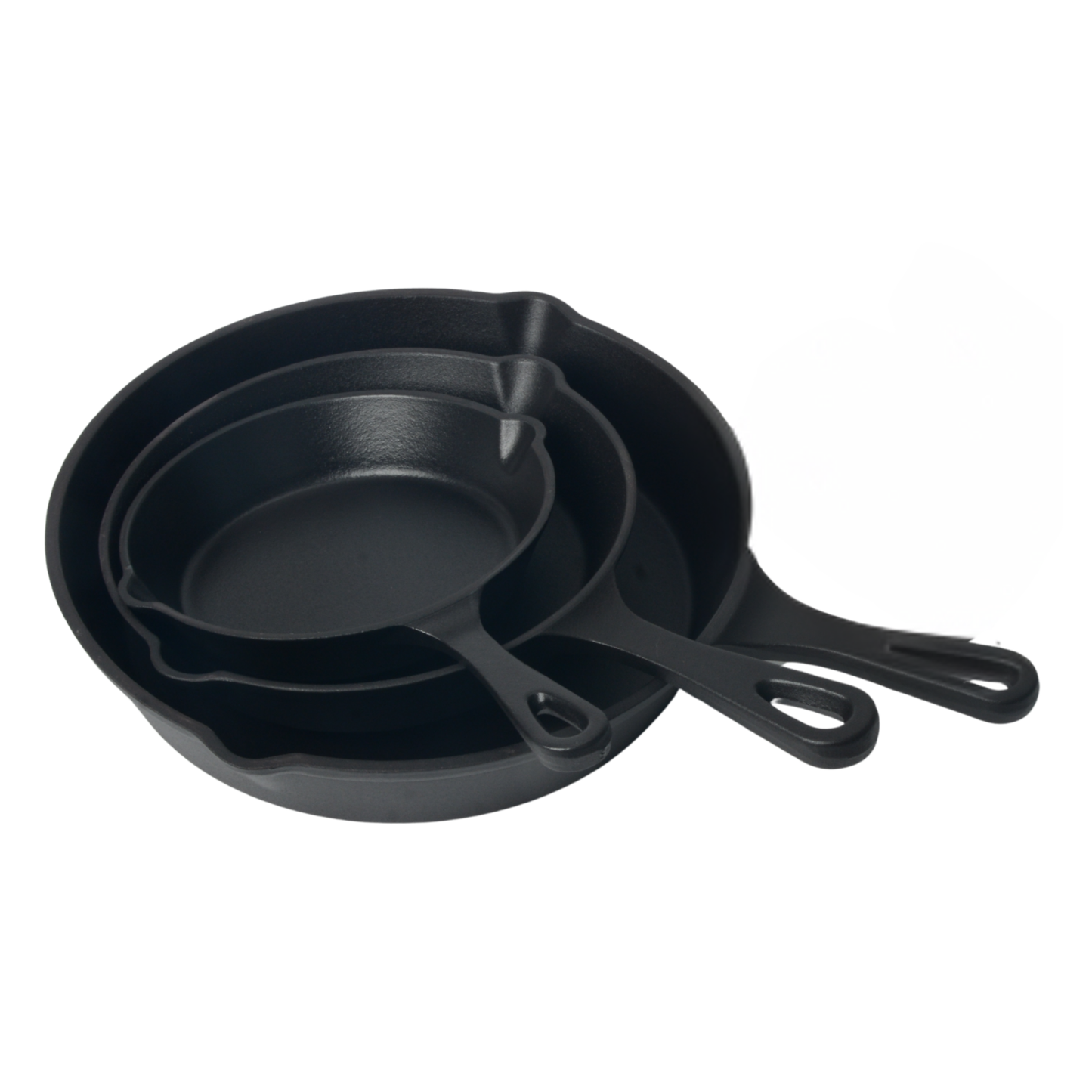 Set de 3 Sartenes Hierro Esmaltado + Gratis Mangos de Silicona