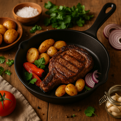 Set de 3 Sartenes Hierro Esmaltado + Gratis Mangos de Silicona