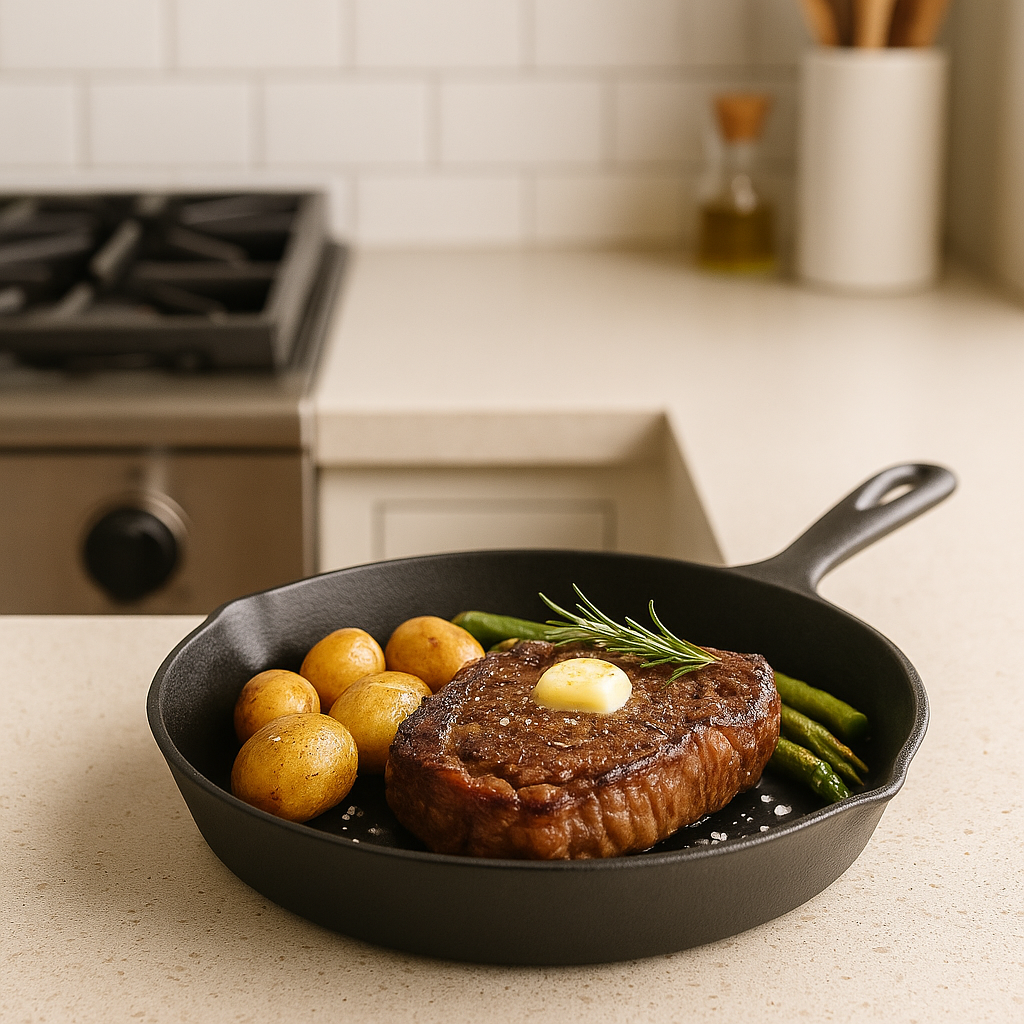 Set de 3 Sartenes Hierro Esmaltado + Gratis Mangos de Silicona