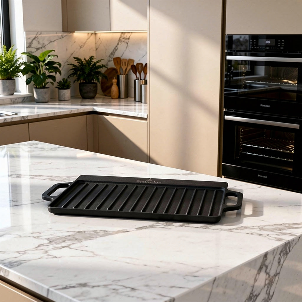 Parrilla de Hierro | Grill y Plancha 2 en 1 (40x20cm)