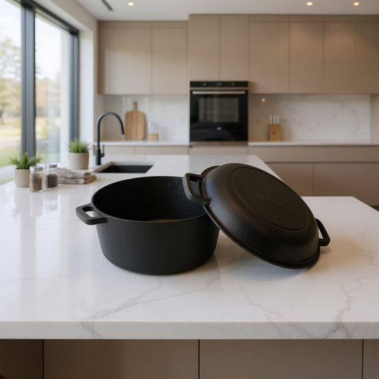 Combo Olla de Hierro 4.6 Litros (26cm) y Sartén de Hierro (16cm) 2 en 1