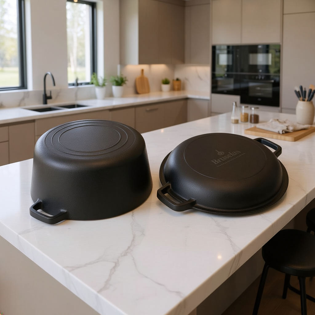 Combo Olla de Hierro 4.6 Litros (26cm) y Sartén de Hierro (16cm) 2 en 1