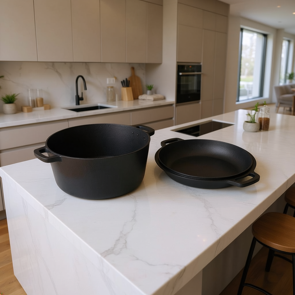 Combo Olla de Hierro 4.6 Litros (26cm) y Sartén de Hierro (16cm) 2 en 1